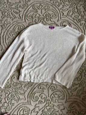 Edikted Cream Crewneck Knit Sweater